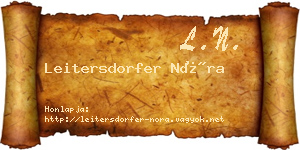 Leitersdorfer Nóra névjegykártya